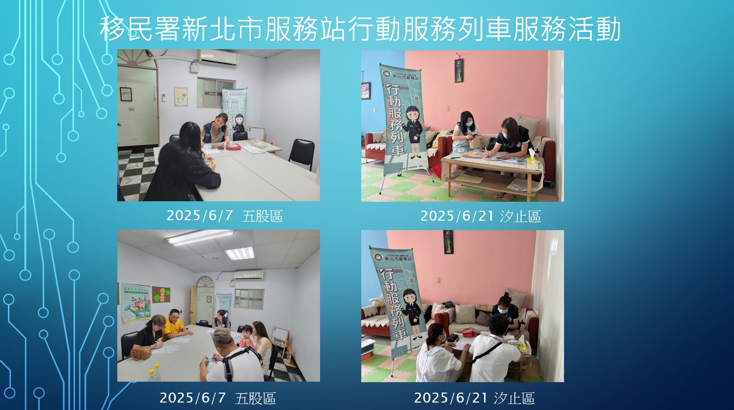 移民署新北市服務站114年6月份行動服務列車服務活動成果