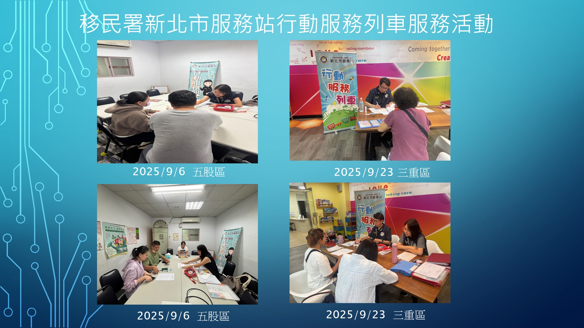 移民署新北市服務站114年9月份行動服務列車活動成果