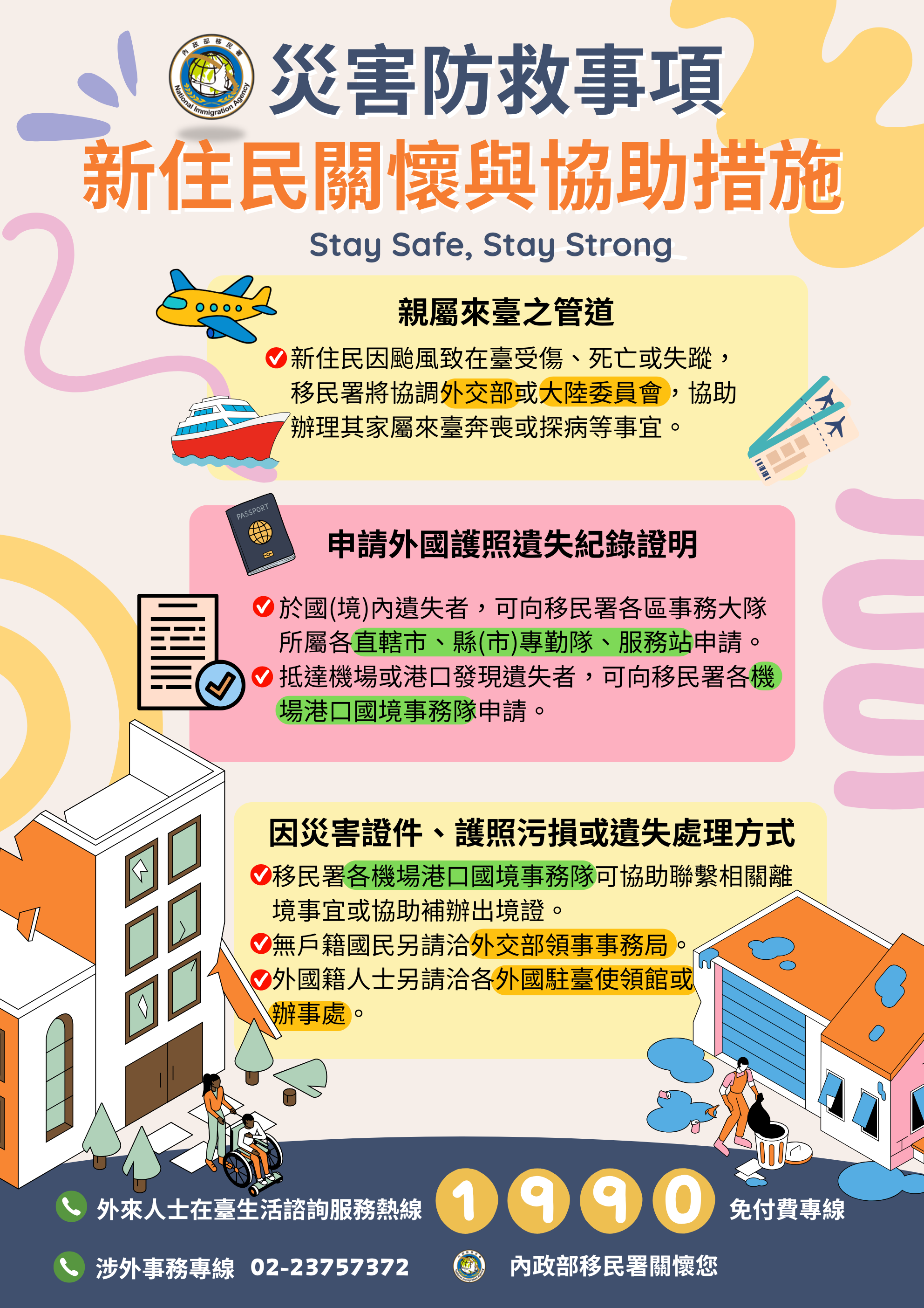 災害防救事項－新住民關懷與協助措施