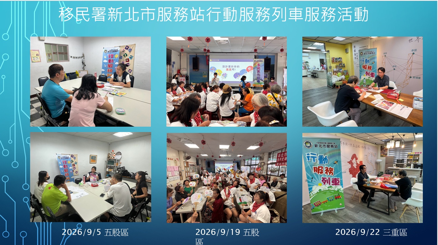 移民署新北市服務站115年9月份行動服務列車服務活動成果